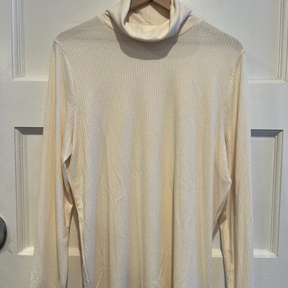 Madewell Cream Ribbed Turtleneck / XXL - Picture 1 of 3